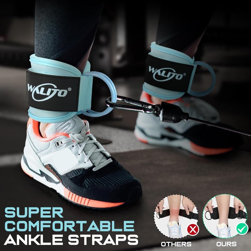 WALITO Gym Ankle Straps for Cable Machines Women & Men - Glute Kickback Ankle Cuff, Adjustable Cable Machine Accessories for Leg Extensions, Hip Abductors & Lower Body Workouts - Image 4